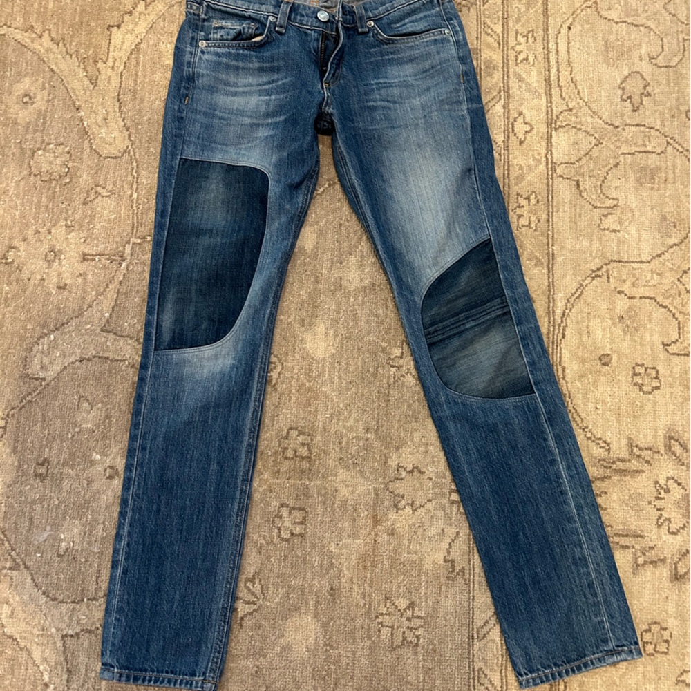 EUC Rag & Bone Dre Low Rise Patchwork Jeans